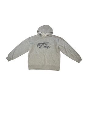 Bass Pro Shops Hoodie Mens Small Grey Graphic Logo Pullover Sweatshirt